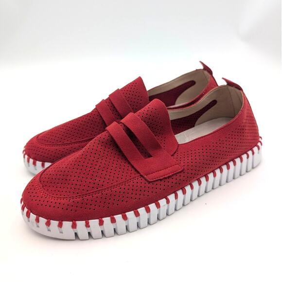 Ilse Jacobsen Tulip Slip-On Causal Shoes Women's Round Toe Red Size US10 EU40 - Picture 1 of 10